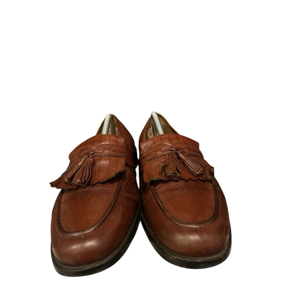 JOHNSTON & MURPHY Cellini Leather Kiltie Loafers w/Tassels Brown. 11.5‎